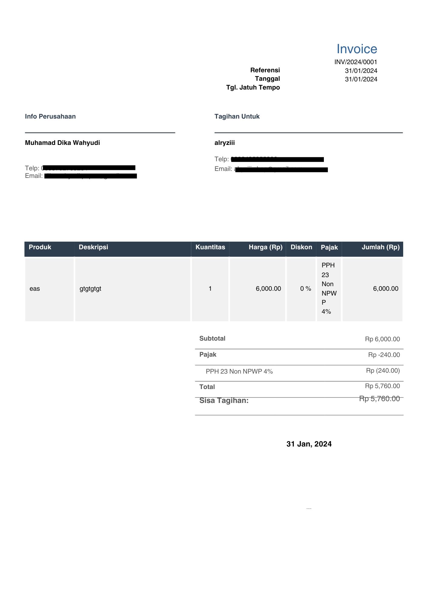Invoice Adalah: Pengertian, Jenis, Fungsi, dan Contohnya 2 contoh invoice